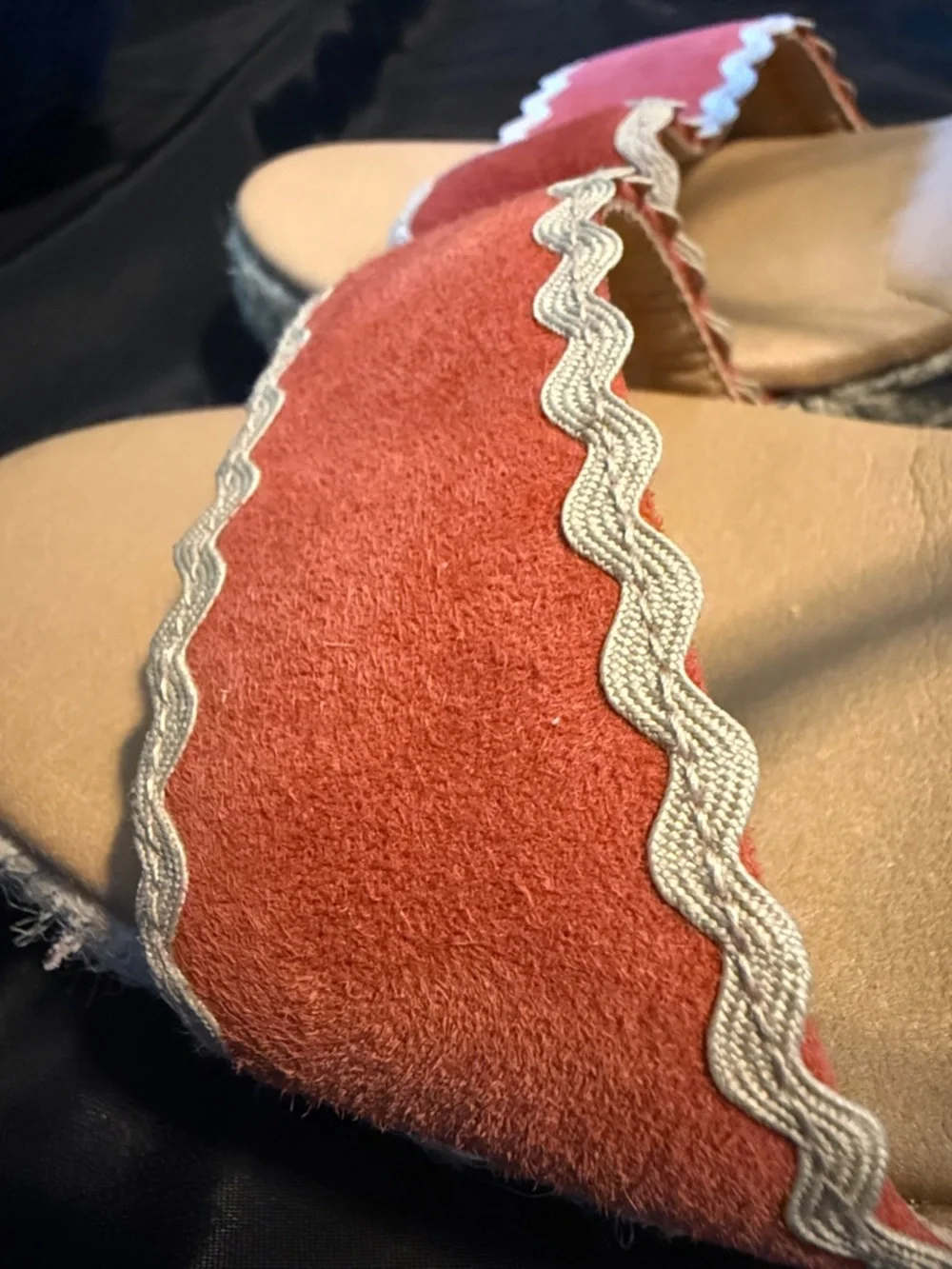 Paseart size 40 cinnamon suede open toe espadrille 3” wedge heel, EUC, Spain US9
